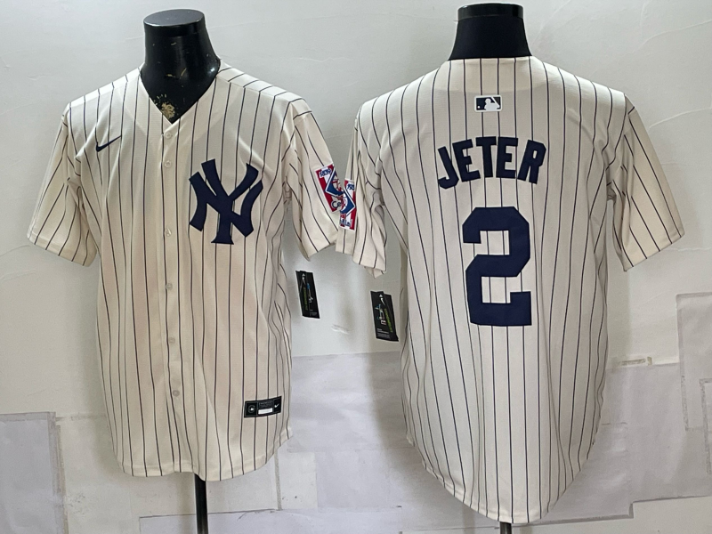 Men 2026 New York Yankees #2 Jeter white Nike MLB Jersey 0809001